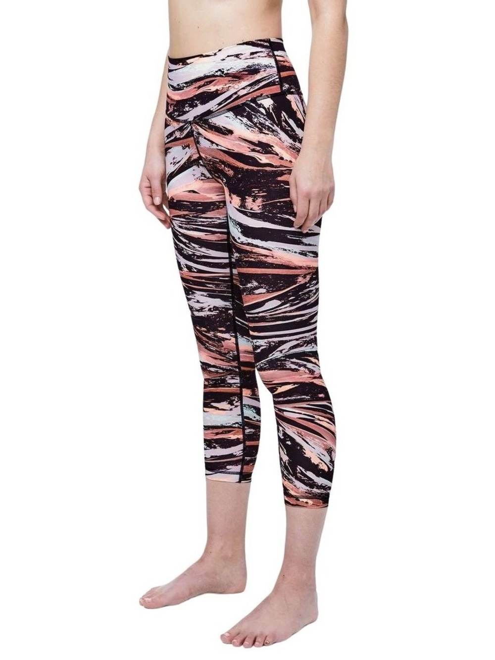 lululemon athletica Pink Black White Marble-Print High-Rise Leggings